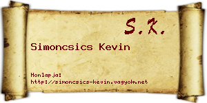 Simoncsics Kevin névjegykártya